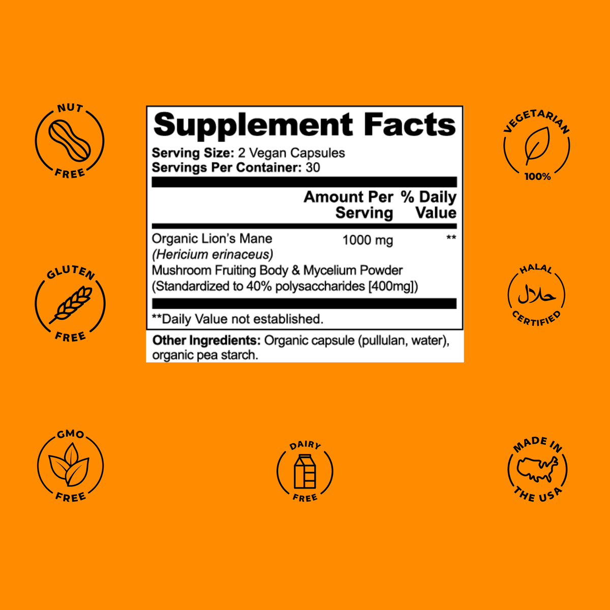 REZO FOCUS — Organic Lion's Mane Complex (1000mg)