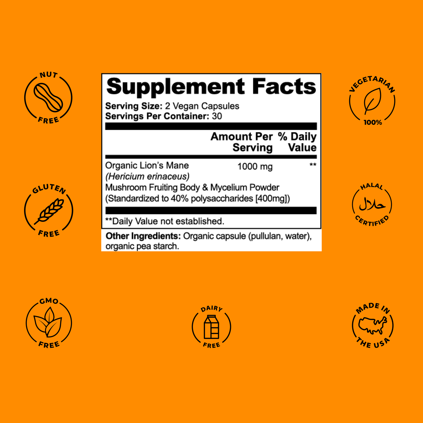 REZO FOCUS — Organic Lion's Mane Complex (1000mg)